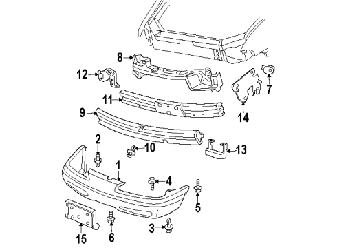 GM 10433253 Support, Front Bumper Fascia Lower *Black