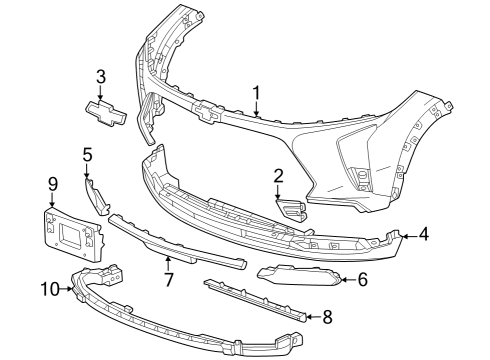 GM 42854020 FASCIA ASM-FRT BPR UPR *SERV PRIMER