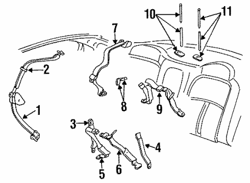 GM 12530963 Belt Kit,Rear Seat Retractor Side *Neutral