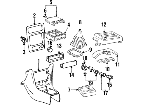 GM 16866614 Console,Front Floor Front *Gray