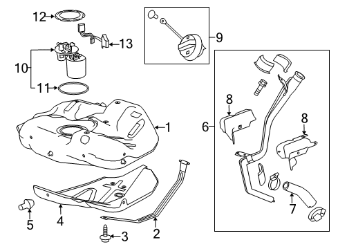 GM 13579893 Fuel Tank Fuel Pump Module Kit (W/O Fuel Level Sensor)