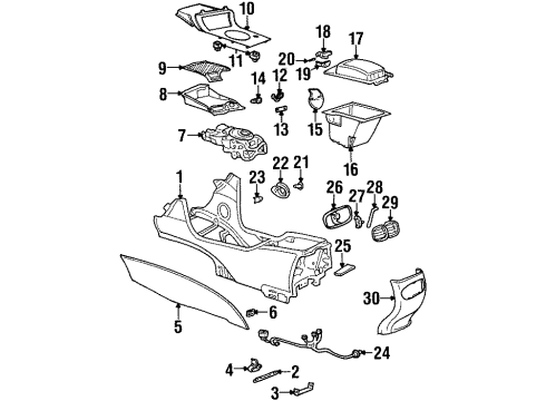 GM 25728345 Plate Assembly, Front Floor Console Trans Shift Opening T*Woodgrain