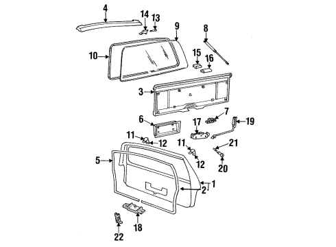 GM 20547076 Striker Assembly, Lift Gate Lock