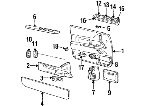 GM 12539752 TRIM, Front Door Trim