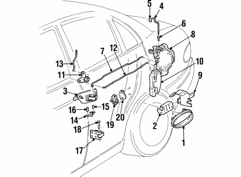 GM 9193450 Rear Side Door Lock