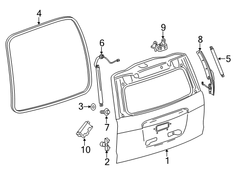 GM 84360363 Switch Assembly, L/Gate Rel *Black Carbon