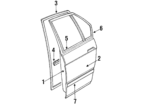 GM 10134629 Molding Assembly, Rear Side Door Center *Black