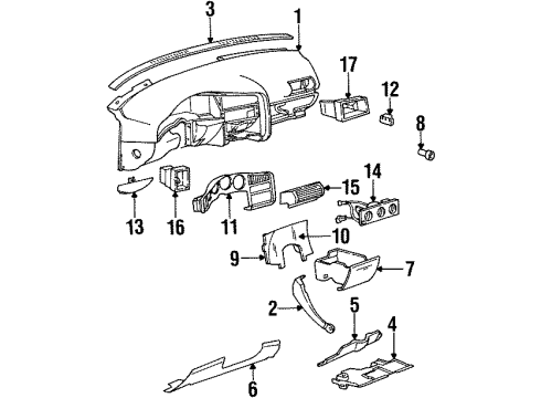 GM 16184503 Heater & Air Conditioner Control Assembly