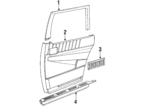 GM 10216349 Molding Assembly, Rear Side Door Garnish *Saphire V/Dark