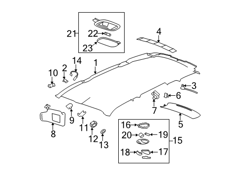 GM 25920659 Lamp Assembly, Roof Console Courtesy & Reading *Light Opel Gray