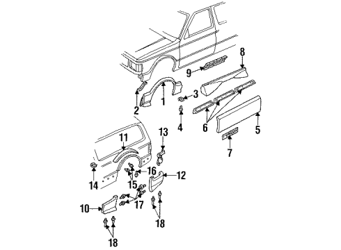 GM 15664730 Molding Kit,Quarter Panel Wheel Opening Aero, Right