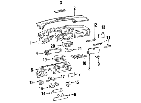 GM 12501043 Pad Assembly., Instrument Panel Upper Trim Sapphire V/D