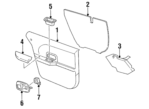 GM 10279561 Bezel Assembly, Rear Side Door Inside Handle *Pewter Y