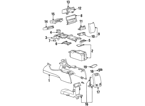 GM 12536884 Console Asm,Front Floor (RH) *Graphite