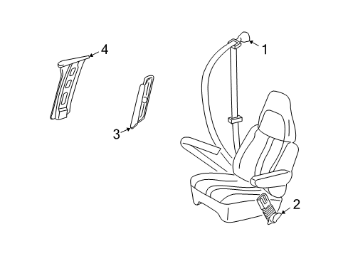 GM 12377436 Passenger Seat Belt Kit *Pewter *Pewter