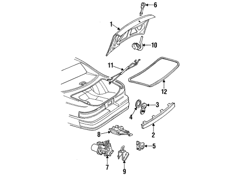 GM 16608801 Striker Assembly, Rear Compartment Lid Lock