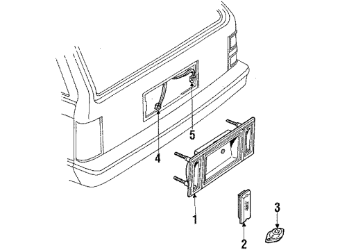 GM 16500621 Housing, Back Up & License Lamp