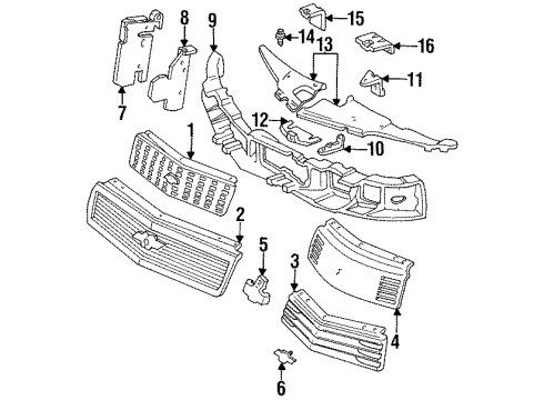 GM 14102845 Radiator Grille Emblem Assembly *Black