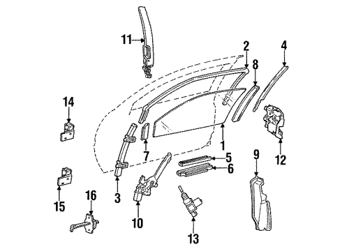 GM 22063296 Motor Assembly, Regulator Front Door Sector