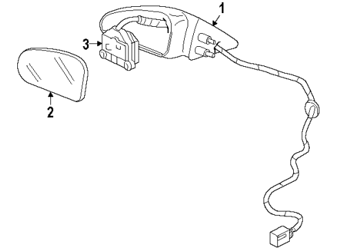 GM 10231160 Mirror Assembly, Outside Rear View *Black