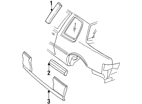 GM 16612226 Molding Assembly, Outer Panel Front Of Rear W/Opening Center *Black