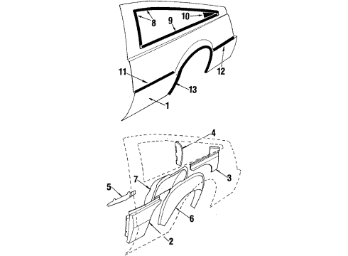 GM 20619118 MOLDING, Rear Quarter Panel