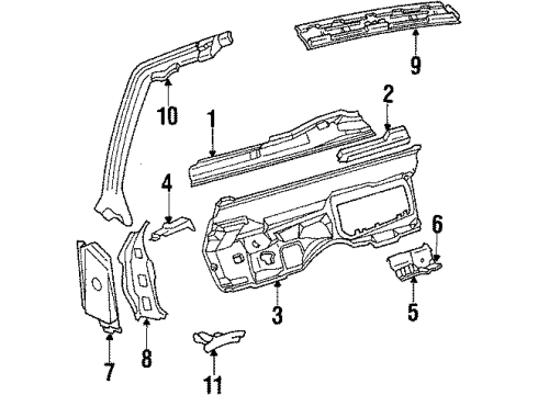 GM 20575113 PANEL, Shroud and Dash and Vent Duct Panel