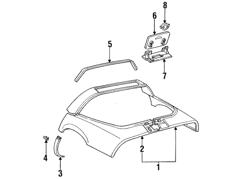 GM 10209061 Fuel Tank Filler Door Emblem Assembly *Black