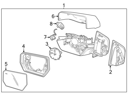 GM 85655423 HOUSING ASM-O/S RR VIEW MIR