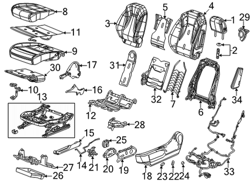 GM 13538685 Actuator Assembly, F/Seat Vert Adjr