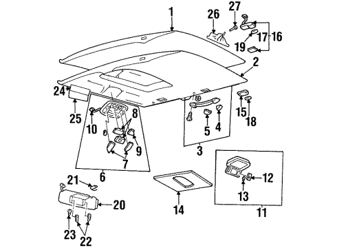 GM 12372177 PANEL, Roof Headlining