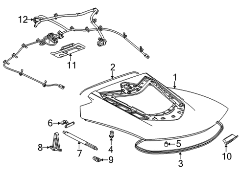 GM 84121305 Pin, F/Top Stow Compt Lid Brkt