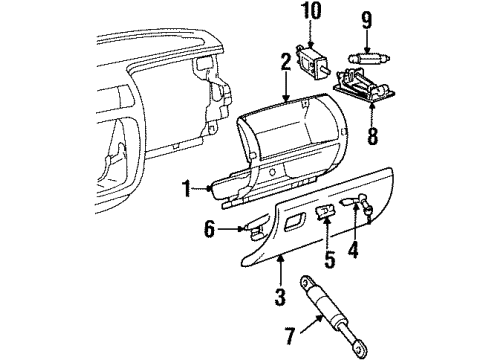 GM 90564514 STRUT, Instrument Panel Compartment Door