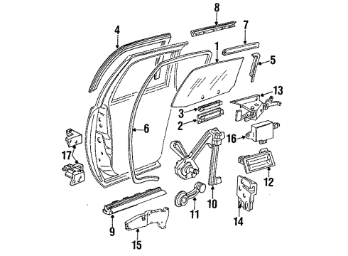 GM 10154428 Channel Assembly, Rear Side Door Window Rear