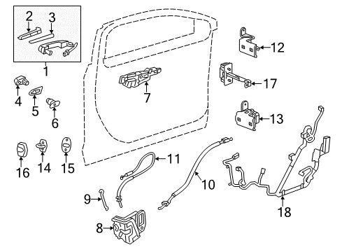 GM 20790066 Rod Assembly, Front Side Door Locking *Intake Brace Chrom