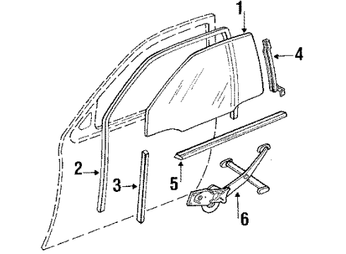 GM 90186556 CHANNEL, Front Door Window