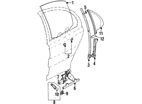 GM 21098974 Guide,Rear Side Door Window