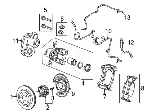 GM 13511044 Actuator,Parking Brake Seal Kit