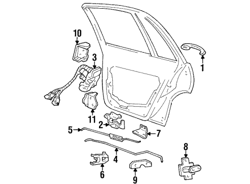 GM 16627255 BRACKET, Door Outside Handle