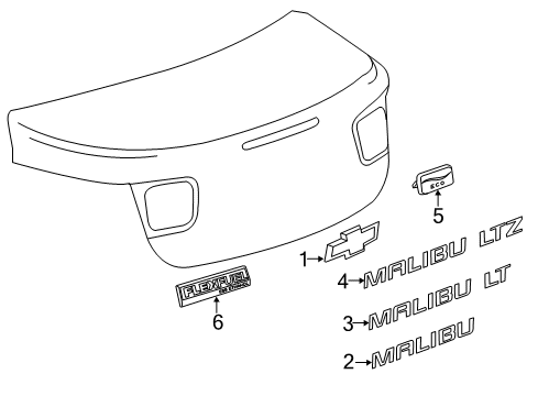 GM 23169902 Plate Assembly, Rear Compartment Lid Vehicle Name