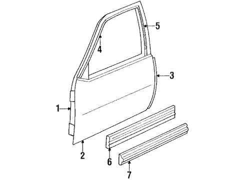 GM 20178738 Molding Scalp Front Door Window Frame Front