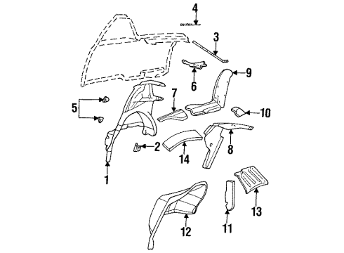 GM 3539793 Reinforcement, Quarter Inner & Rear Wheelhouse Panel