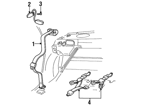 GM 12529416 Rear Seat Belt Kit Center *Red