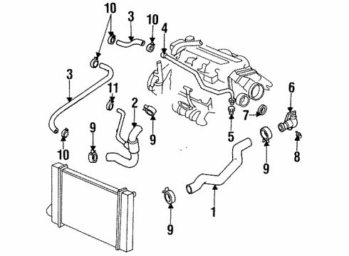 GM 22596769 Radiator Surge Tank Inlet Pipe Assembly