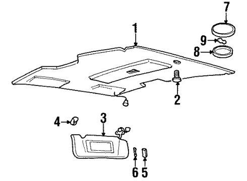 GM 10426245 Retainer Assembly, Sunshade <Use 1C3J*Graphite