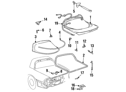 GM 10419993 Strut Assembly, Rear Compartment Lift Window