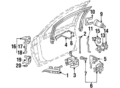 GM 10414629 Front Side Door Window Regulator Assembly <Use 1C5L