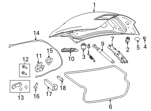 GM 92294267 Strut Assembly, Rear Compartment Lid