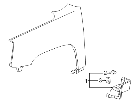 GM 19170501 Front Molded Splash Guards in Gray