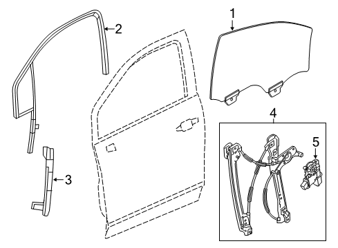 GM 84570512 Retainer Assembly, Front S/D Wdo Chan